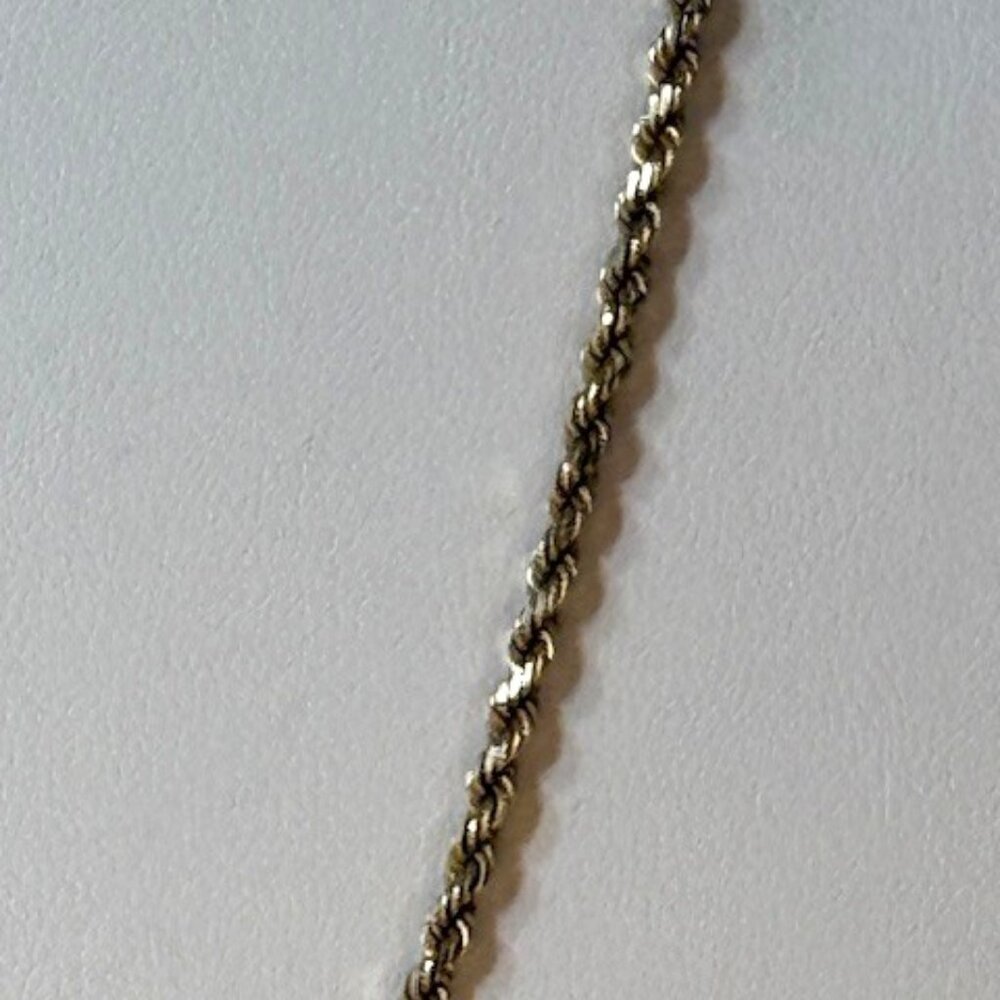 18" 14K solid rope necklace with locking clasp. - Picture 3 of 9